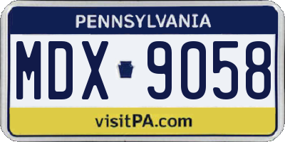 PA license plate MDX9058