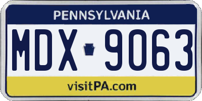 PA license plate MDX9063