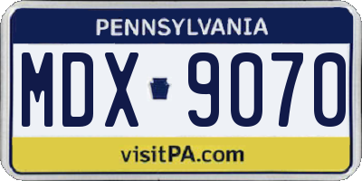 PA license plate MDX9070