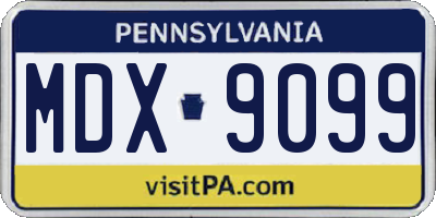 PA license plate MDX9099