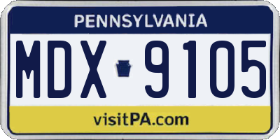 PA license plate MDX9105