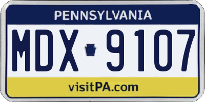 PA license plate MDX9107