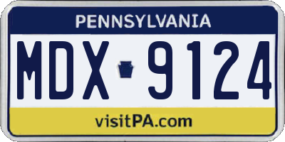 PA license plate MDX9124