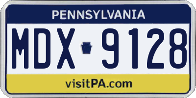 PA license plate MDX9128