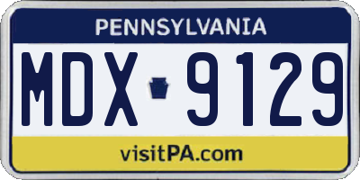 PA license plate MDX9129