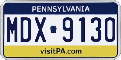 PA license plate MDX9130