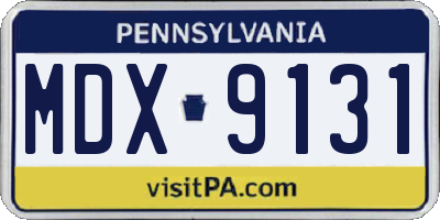 PA license plate MDX9131