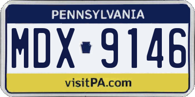 PA license plate MDX9146