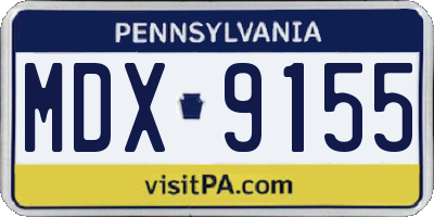 PA license plate MDX9155