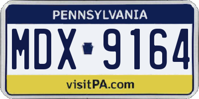 PA license plate MDX9164