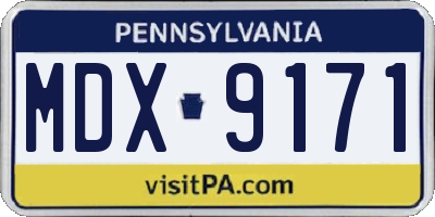 PA license plate MDX9171