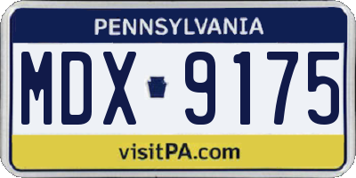 PA license plate MDX9175