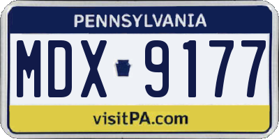PA license plate MDX9177
