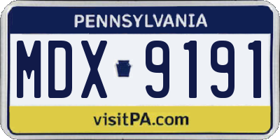 PA license plate MDX9191