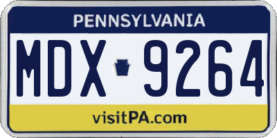 PA license plate MDX9264