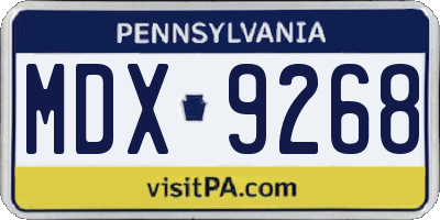 PA license plate MDX9268