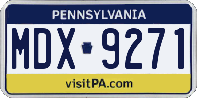 PA license plate MDX9271