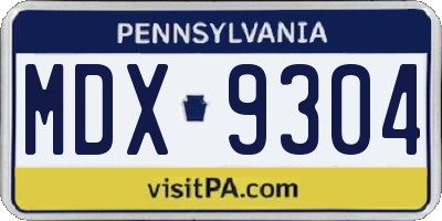 PA license plate MDX9304