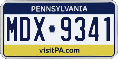 PA license plate MDX9341