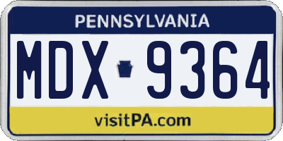 PA license plate MDX9364