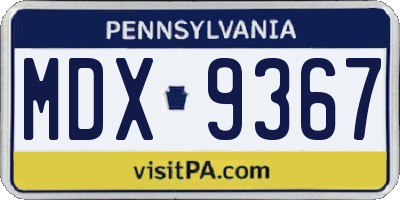 PA license plate MDX9367