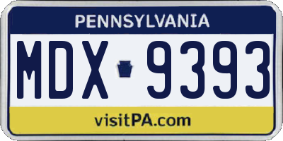 PA license plate MDX9393