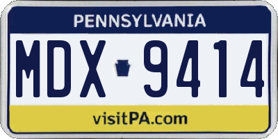 PA license plate MDX9414