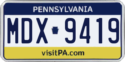 PA license plate MDX9419