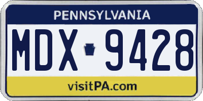 PA license plate MDX9428