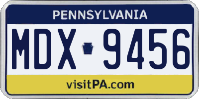PA license plate MDX9456