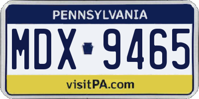 PA license plate MDX9465