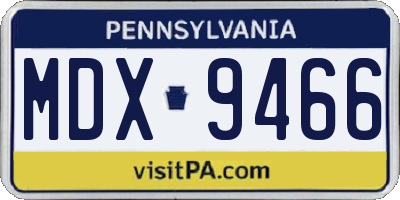 PA license plate MDX9466
