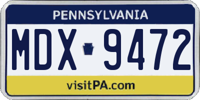 PA license plate MDX9472