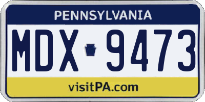 PA license plate MDX9473