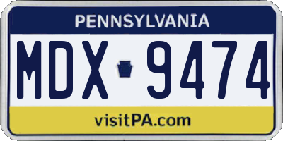 PA license plate MDX9474