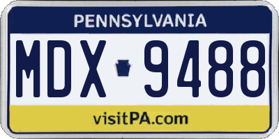 PA license plate MDX9488