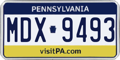 PA license plate MDX9493