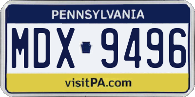 PA license plate MDX9496