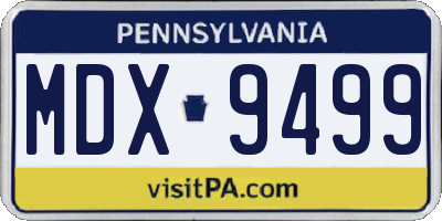 PA license plate MDX9499