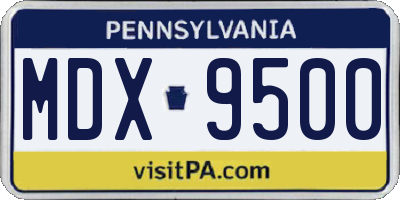 PA license plate MDX9500