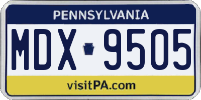 PA license plate MDX9505