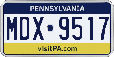 PA license plate MDX9517