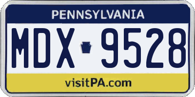 PA license plate MDX9528