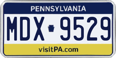 PA license plate MDX9529