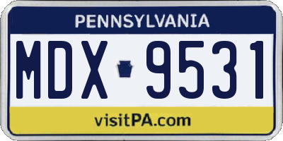 PA license plate MDX9531