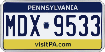 PA license plate MDX9533