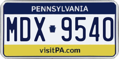 PA license plate MDX9540