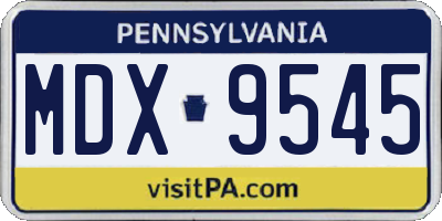 PA license plate MDX9545