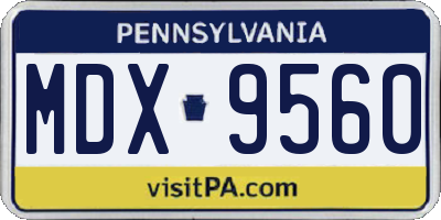 PA license plate MDX9560