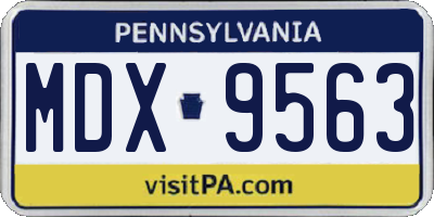 PA license plate MDX9563